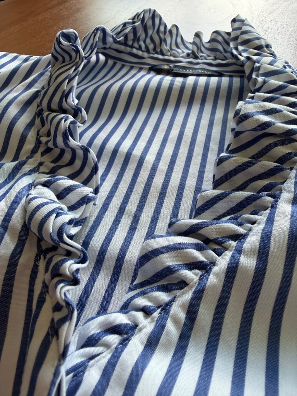 📌 NWOT - Brooks Brothers Supima Cotton Ruffle Shirt Long Sleeve - Size 4